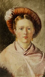 Dame au chapeau à plumes