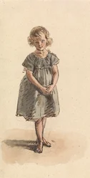 Jeune fille debout pieds nus
