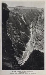 Canyons du Colorado : Black Canon du Gunnison, vue aérienne, montrant l