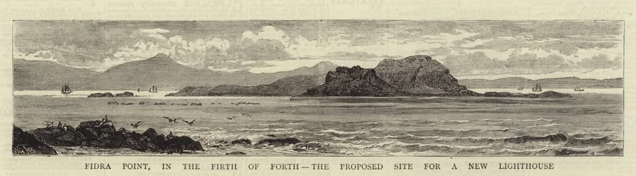 Fidra Point, dans le Firth of Forth, site proposé pour un nouveau phare