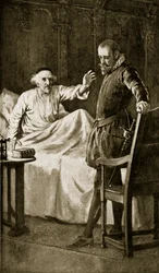 Knox sur son lit de mort, novembre 1572, illustration de 