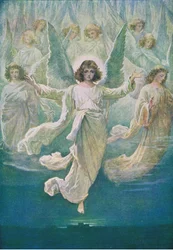 Le chœur des anges, de The Bible Picture Book publié par Thomas Nelson, c.1950