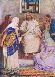 Les deux sœurs, de The Bible Picture Book publié par Thomas Nelson, c.1950