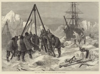 Vie arctique, dégagement de la glace des quartiers d
