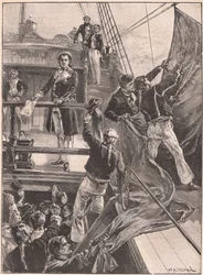 La mutinerie à Spithead : abaissement du drapeau rouge, 1797