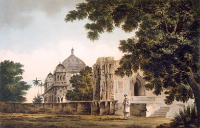 Vue de la mosquée à Mounheer, pub. 1780-83