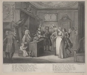 Une femme jurant un enfant à un citoyen respectable, vers 1730-35