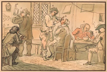 Scène de petit-déjeuner de The Five Days Peregrination, 1732
