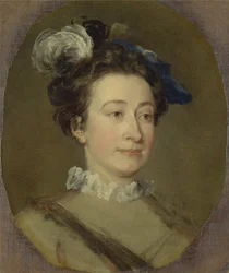 Fille au chapeau à plumes, c.1740