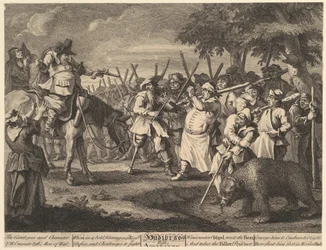 Première aventure de Hudibras Douze grandes illustrations pour Hudibras de Samuel Butler..., février 1725-26