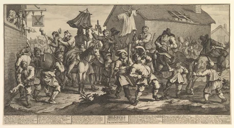 Hudibras et le Skimmington Douze grandes illustrations pour Samuel Butlers H..., février 1725-26
