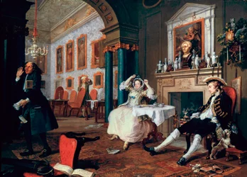 Mariage à la mode : 2. Le Tête-à-tête, 1743