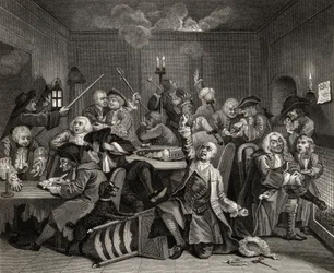 Scène dans une maison de jeu, planche VI de 