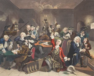 Scène dans une maison de jeu, planche VI de 