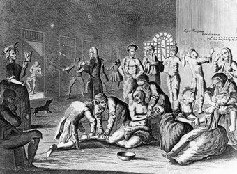 Scène dans un asile, de A Rake