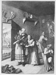 Le curé et le barbier se déguisant pour ramener Don Quichotte chez lui