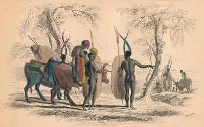 Famille caffrarienne en voyage, vers 1830s