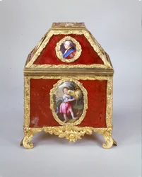 Coffret George III contenant une montre à verge dans le style de James Cox, vers 1770