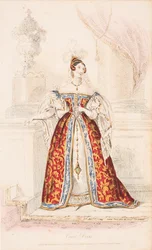 Une dame en robe de cour d