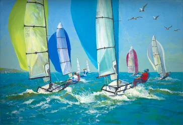 Bateaux avec spinnakers déployés