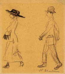 Homme suivant une femme