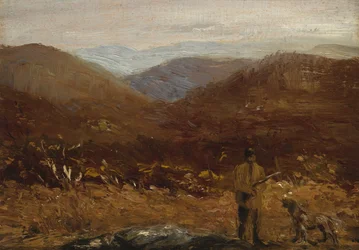 Homme avec chien Le chasseur