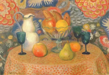 Nature morte avec trois verres, vers 1925 (huile sur toile)