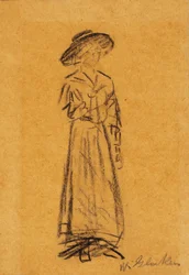 Femme au chapeau à larges bords