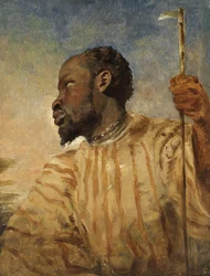 Un Africain (huile sur papier posé sur panneau)