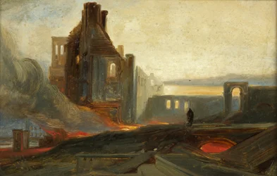 Émeutes de Bristol : Ruines des entrepôts de Prince Street, vers 1831