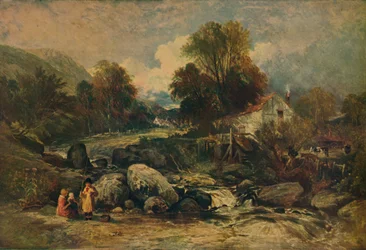 Moulin de Dol-y-Garrog près de Llanrwst, Caernarvonshire, vers 1844
