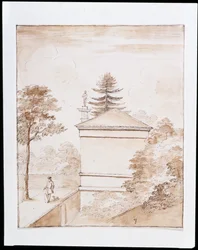 Chiswick, vue du côté de la Maison des Cerfs prise depuis le talus intérieur de l