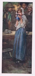 La jeune fille pudique, à moitié disposée à être pressée, ne baisera pas la coupe pour la faire passer au repos