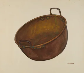 Vase à bonbons en cuivre, vers 1939