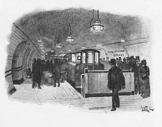 Gare de chemin de fer électrique City and South London, King William Street, 1891