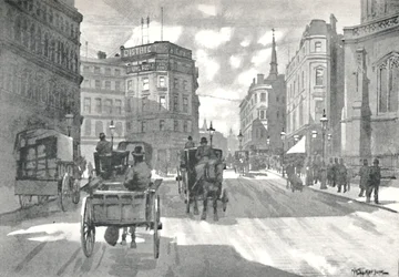 La Station Mansion House, District Railway Queen Victoria Street, 1891