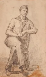 Homme assis, vers 1870