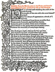 Kelmscott Press : Page du Conte de Beowulf imprimée en caractères Troy, vers 1895, 1914