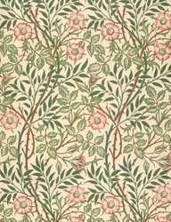 « Sweet Briar », projet de papier peint, imprimé par John Henry Dearle (1860-1932), 1917