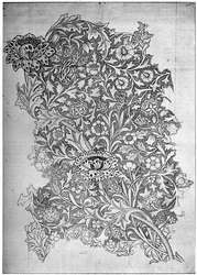 Motif Trent imprimé sur lin, 1892 1934