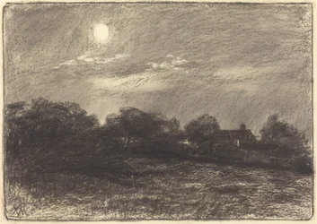 Soirée, paysage de ferme