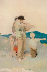 Le Violoniste, Étude pour le Groupe Central dans le Mariage au Bord du Chemin, c1923