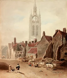 La démolition des maisons sur le site de Collingwood Street, Newcastle upon Tyne