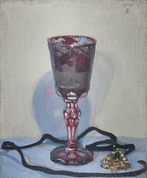 Le Verre Rubis, signé et daté en haut à droite