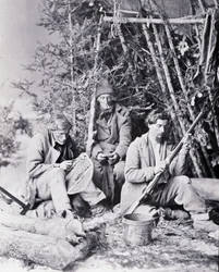 Vie du trappeur au Canada, photo par Nottman, vers 1890