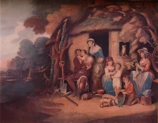 Le Samedi soir du laboureur : Retour du travail, vers 1789