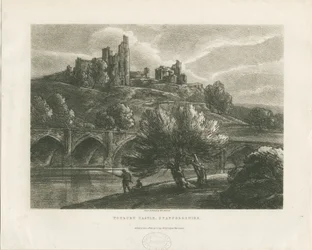Vue sud du château de Tutbury