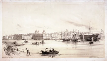 Vue de Greenwich à travers la Tamise, Londres, vers 1841