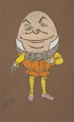 Projet de costume de Humpty Dumpty pour Alice au pays des merveilles, 1915