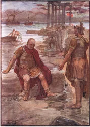 Marius exilé parmi les ruines de Carthage, de Vies de Plutarque publié par T C & E C Jack Ltd